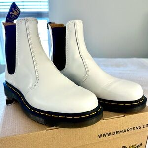 Dr. Martens White and Black Chelsea Boots
